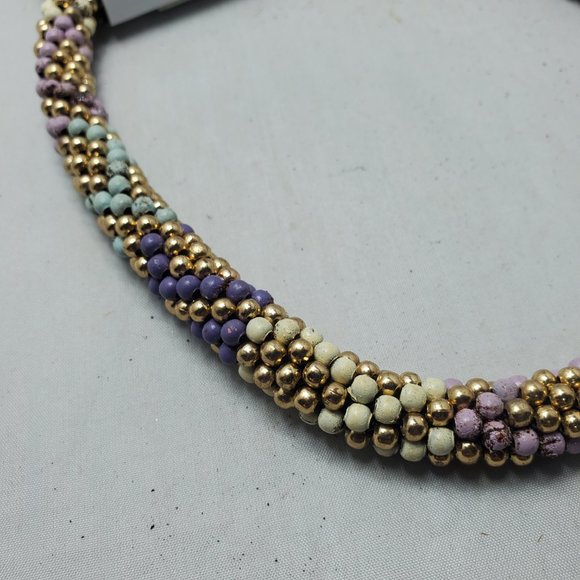 Signature multi color beaded Bohemian choker necklace - Picture 4 of 4